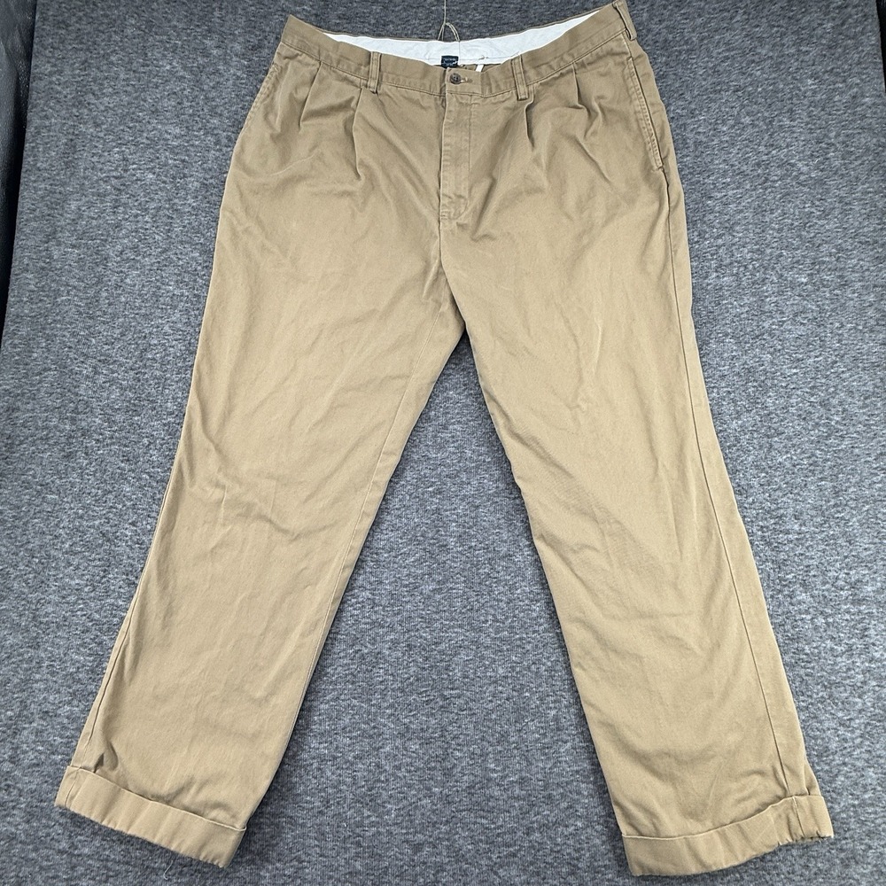 Vintage Polo Ralph Lauren Pleated Chino Pants Mens 40x30 Khaki Cuffed Cotton 90s